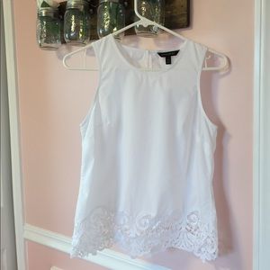 White Floral Eyelet Top